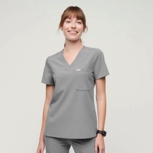 Figs Dark Space Gray Scrub Set • Catarina Top & Livingston Bottoms